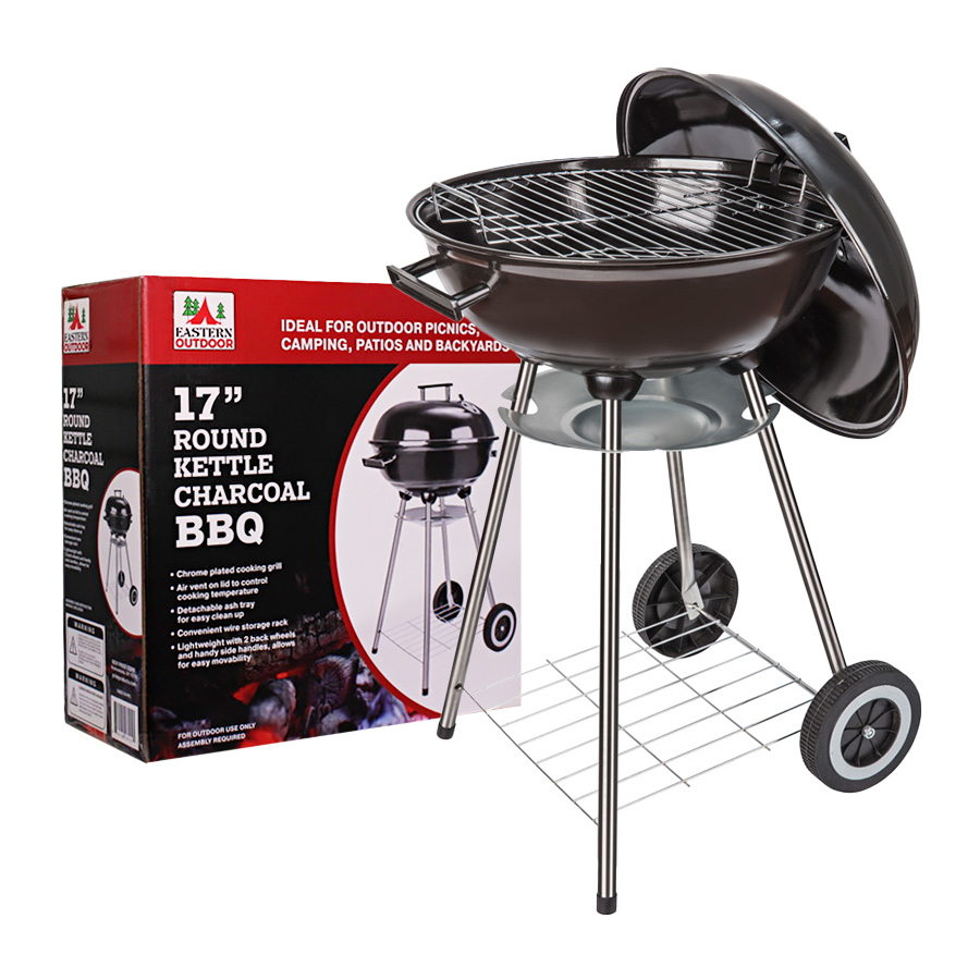 EASTERN OUTDOOR BBQ KETTLE 17IN ROUND ON WHEEL